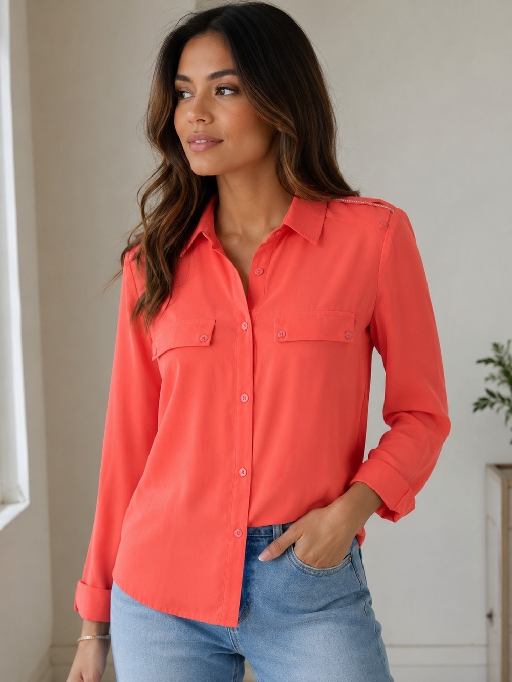 Maison Scotch Button-Up Blouse Long Sleeve